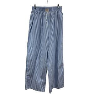Sunkissed Coconut Everyday Cotton Boxer Pants Blue White Stripe Pockets Medium